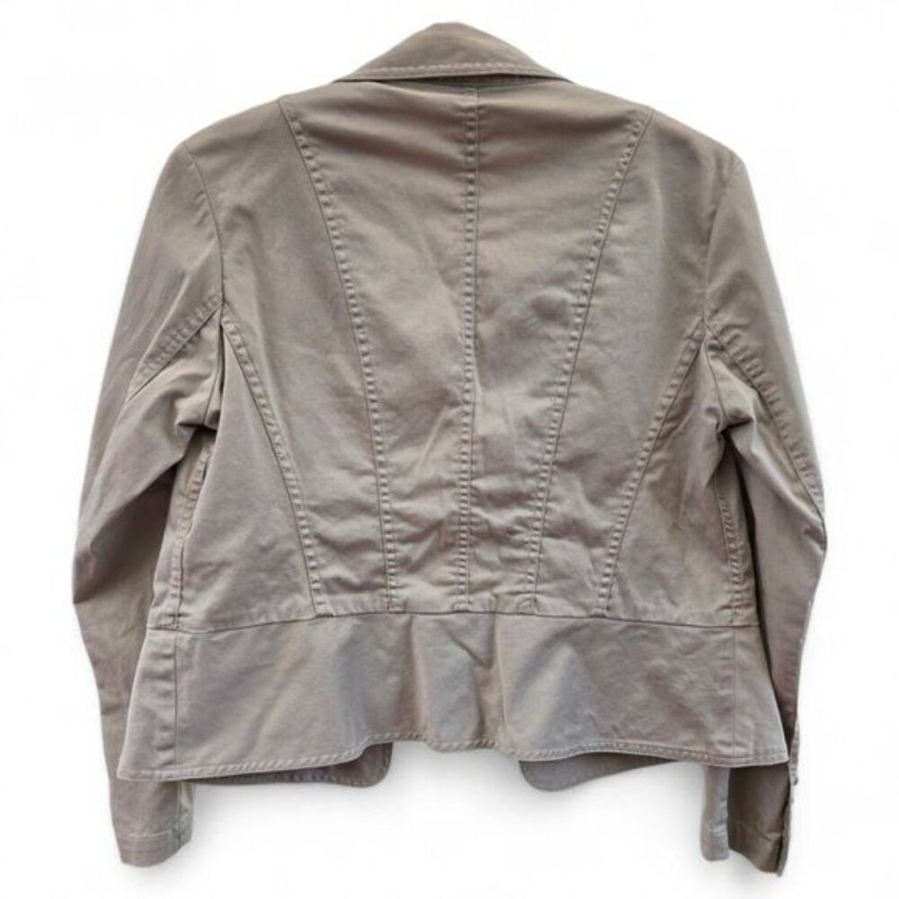 Talbots Size 6 Petite Womens Tan Stretch Cotton Jacket Button Closure & Pockets - Picture 3 of 5